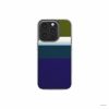 Clear phone case Color Blocks 1 pattern design with a color blocks, featuring an elegant and expressive aesthetic design. Main colors are khaki, navy blue, deep marine, light blue and pink. Front view.