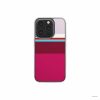 Clear phone case Color Blocks 2 pattern design with a color blocks, featuring an elegant and expressive aesthetic design. Main colors are lilac, red, passion pink and fuchsia. Front view.