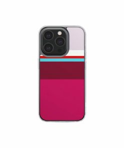 Clear phone case Color Blocks 2 pattern design with a color blocks, featuring an elegant and expressive aesthetic design. Main colors are lilac, red, passion pink and fuchsia. Front view.