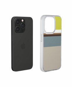 Clear phone case Color Blocks 5 pattern design with a color blocks, featuring an elegant and expressive aesthetic design. Main colors are caramel, chocolate brown, yellow and gray. Extend view.