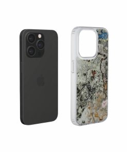 Clear phone case extend view; full moon 1 pattern, marble pattern; moon surface imagination.
