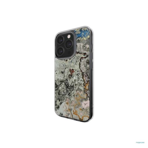 Clear phone case side view; full moon 1 pattern, marble pattern; moon surface imagination.