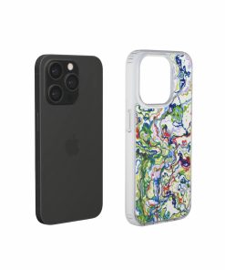 Clear phone case extend view; Inside My Brain 1 pattern, artistic, abstract marble pattern. Mix color combination. 