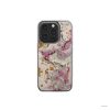 Clear phone case front view; Marshmallow 1 pattern, artistic, abstract marble pattern. Pink and beige color combination. Bold expressive aesthetic design. Colorful and interior fit. Elegant.