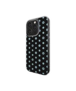 Clear phone case side view; midnight stars 1 pattern, ornamental pattern; kaleidoscope pattern imagination.