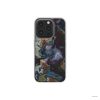 Clear phone case front view; Molten Berries 1 pattern, artistic, abstract marble pattern. Deep purple color. Bold expressive aesthetic design. Colorful and interior fit. Elegant.