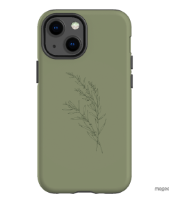 Khaki Wattle Printed Phone Cases iPhone 13 Mini / Armoured by Typoflora - The Dairy