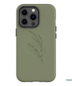 Khaki Wattle Printed Phone Cases iPhone 13 Pro / Armoured by Typoflora - The Dairy