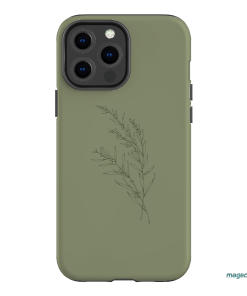 Khaki Wattle Printed Phone Cases iPhone 13 Pro Max / Armoured by Typoflora - The Dairy