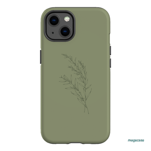 Khaki Wattle Printed Phone Cases iPhone 13 / Armoured by Typoflora - The Dairy