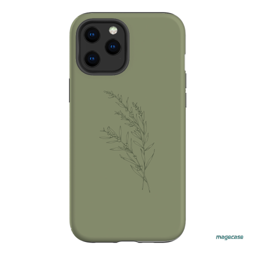 Khaki Wattle Printed Phone Cases iPhone 12 Pro / Armoured by Typoflora - The Dairy