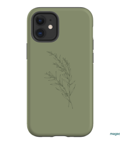 Khaki Wattle Printed Phone Cases iPhone 12 Mini / Armoured by Typoflora - The Dairy