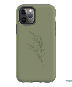Khaki Wattle Printed Phone Cases iPhone 11 Pro / Armoured by Typoflora - The Dairy