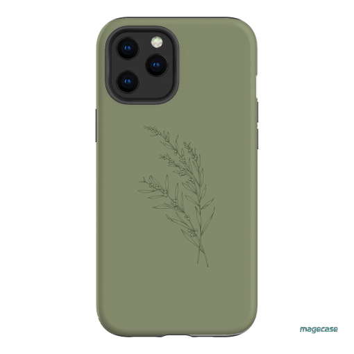 Khaki Wattle Printed Phone Cases iPhone 12 Pro Max / Armoured by Typoflora - The Dairy
