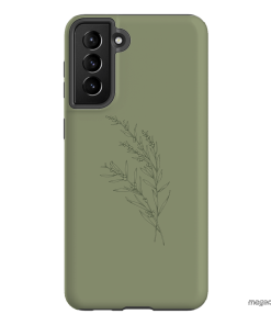 Khaki Wattle Printed Phone Cases Samsung Galaxy S21 Plus / Armoured by Typoflora - The Dairy