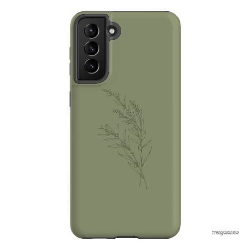 Khaki Wattle Printed Phone Cases Samsung Galaxy S21 Plus / Armoured by Typoflora - The Dairy