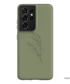 Khaki Wattle Printed Phone Cases Samsung Galaxy S21 Ultra / Armoured by Typoflora - The Dairy