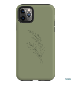 Khaki Wattle Printed Phone Cases iPhone 11 Pro Max / Armoured by Typoflora - The Dairy
