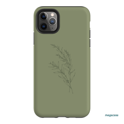 Khaki Wattle Printed Phone Cases iPhone 11 Pro Max / Armoured by Typoflora - The Dairy