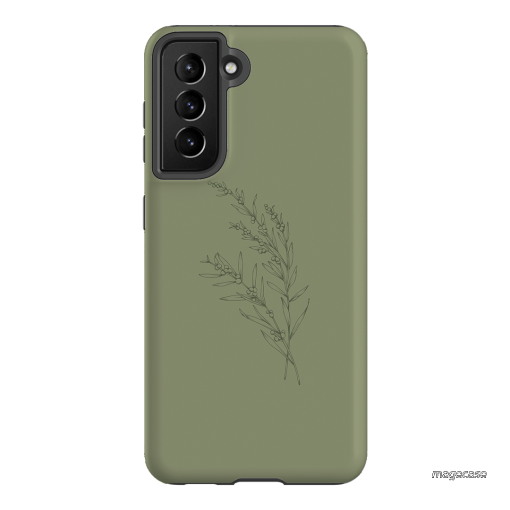 Khaki Wattle Printed Phone Cases Samsung Galaxy S21 / Armoured by Typoflora - The Dairy