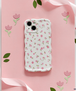 Wavy Phone Case - Pink Watercolour Flowers