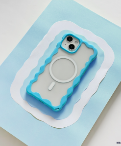 Wavy MAGSAFE® Clear Phone Case - Blue