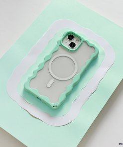 Wavy MAGSAFE® Clear Phone Case - Mint